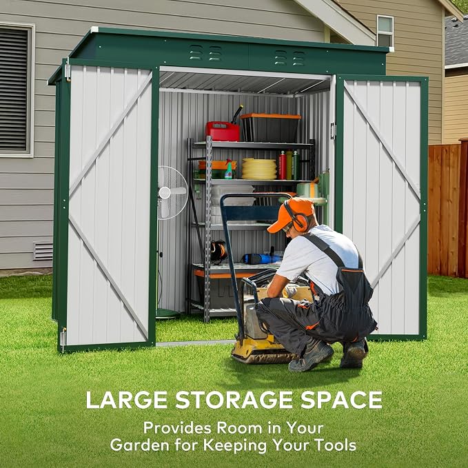 Gizoon 6' x 4' Outdoor Storage Shed - Image 3