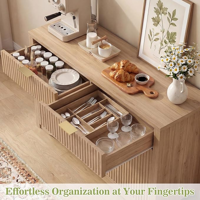 Cyclysio 55" Fluted Buffet Cabinet - Image 8