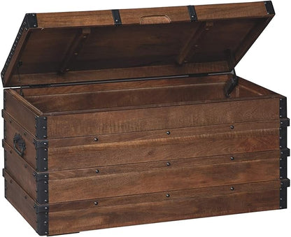 Signature Design by Ashley Kettleby Vintage Wood Storage Trunk or Coffee Table by Unknown
