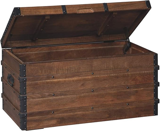 Signature Design by Ashley Kettleby Vintage Wood Storage Trunk or Coffee Table by Unknown