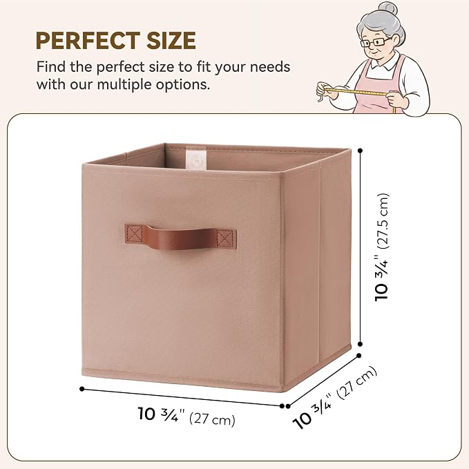 GRANNY SAYS Cube Storage Bins, 11 Inch Cube Organizer, Dusty Pink, Sturdy - Image 3