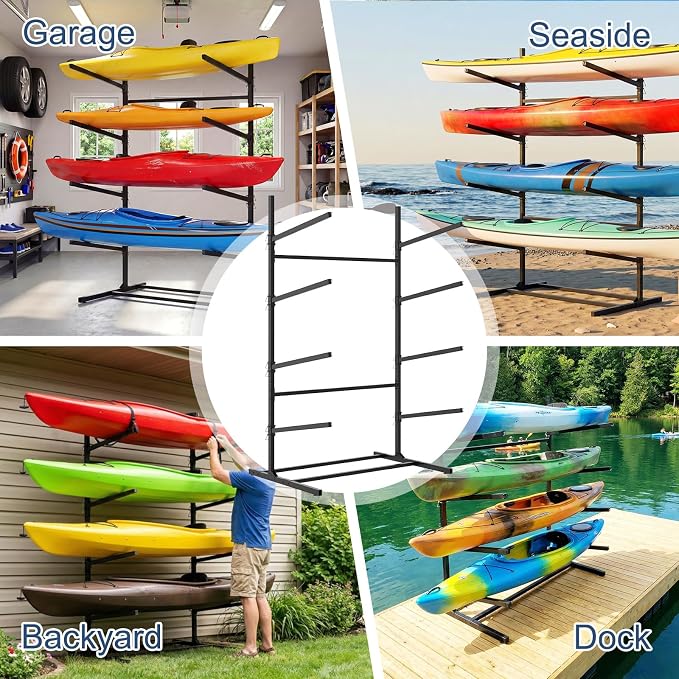 LILYPELLE Kayak Storage Rack, Heavy Duty Kayak Rack, Wall Mount, Freestanding - Image 9