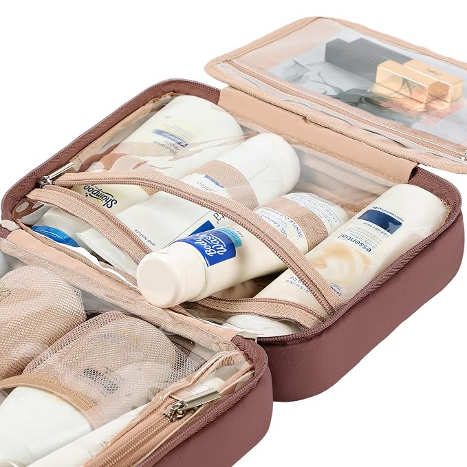 NISHEL Travel Toiletry Bag for Women, Makeup Essentials Organizer, Hanging Case - Image 5