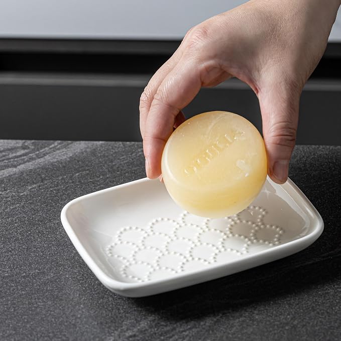 Gomakren Soap Dish for Shower, Christmas Ceramic Soap Dishes for Bar Soap Sponge - Image 3