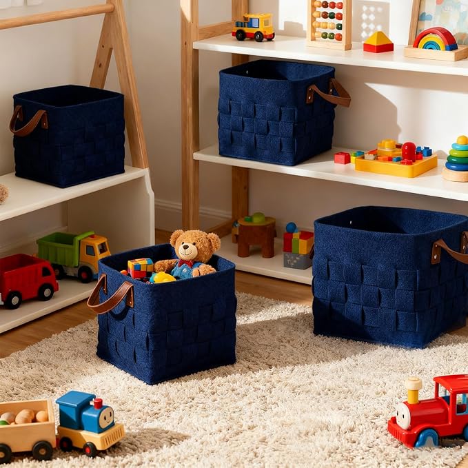 Bold monkey Storage Basket 3 Pack, Medium 10" x10" x10 " Baskets - Image 7