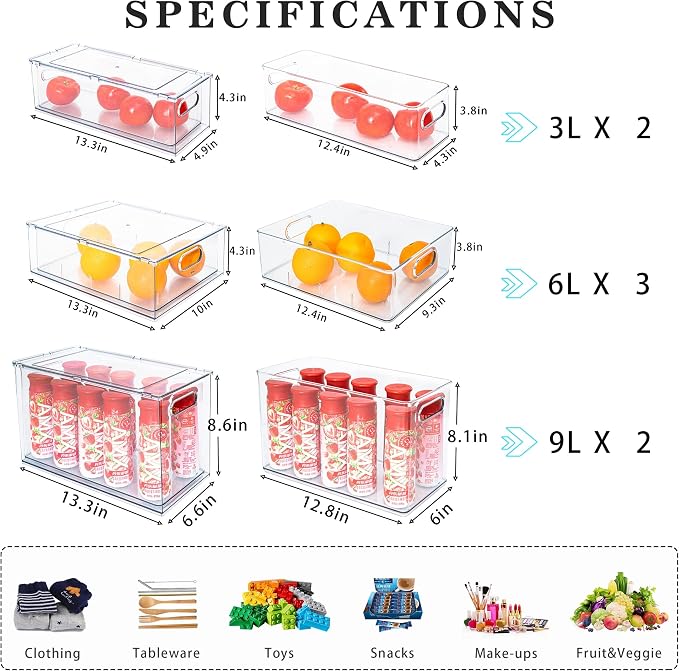 Mano Stackable Fridge Drawers Pull Out Bins - Image 7