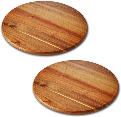 Acacia Wood Lazy Susan, Wood Turntable Tray Cabinet Organizer by oridom