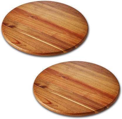 Acacia Wood Lazy Susan Wood Turntable Tray Cabinet Organizer by oridom