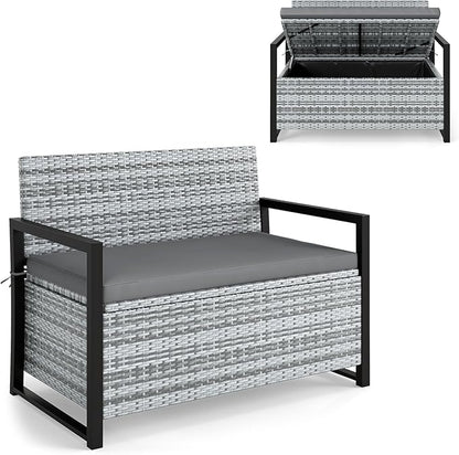 RELAX4LIFE Wicker Outdoor Bench by RELAX4LIFE