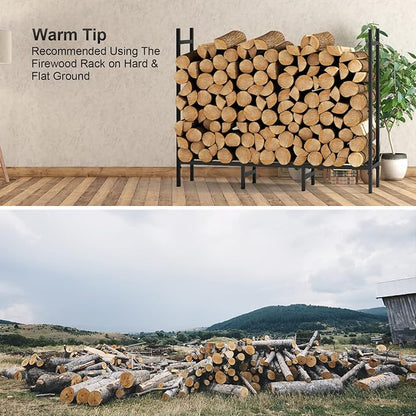 4FT Firewood Rack Indoor Outdoor, Heavy Duty Log Holder Stand - Image 5