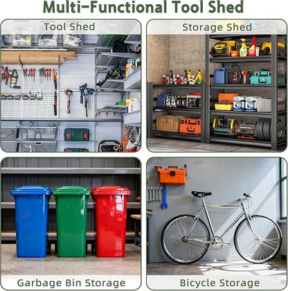 6 x 4 FT Resin Shed with Floor, 14MM Thick Double-Wall Panel Sheds | Lockable - Image 6