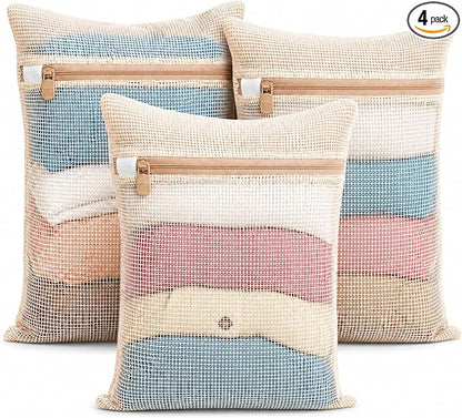 3-piece set extra-large 20×23.6 inch durable organic cotton mesh laundry bags by NAHADS