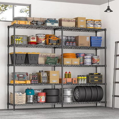 70" W Storage Shelves 1430 LBS Heavy Duty Wire Shelving, 5 Tier Adjustable - Image 7