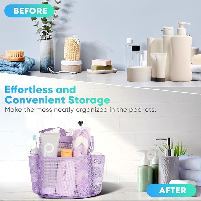 EUDELE 2 Pack Mesh Shower Caddy Portable - Image 7