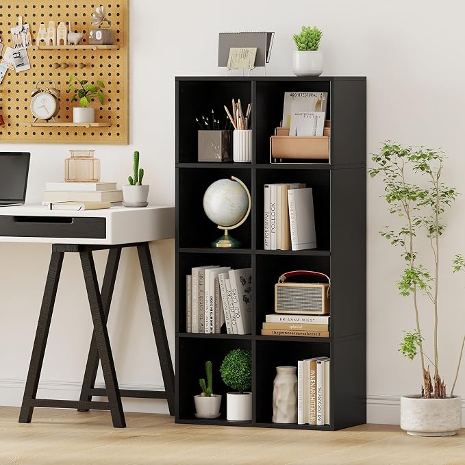 Giantex 8-Cube Bookcase, 3-Tier Cubby Bookshelf, Horizontal Vertical Display - Image 8