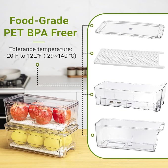 Imncya 6 Pack Stackable Pull-Out Fridge Organizer Drawers, Fridge Stackable - Image 8