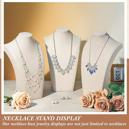 Kigley 6 Pcs Linen Necklace Display Bust Jewelry Holder Necklace Retail - Image 6