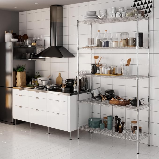 18" Deep x 48" Wide x 86" Height Wire Shelving Kit | 5-Tier | NSF Commercial - Image 8