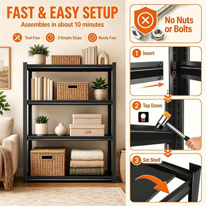 PRESTELION Garage Shelving 4-Tier Metal Storage Shelving Unit, 2000 LBS Total - Image 9