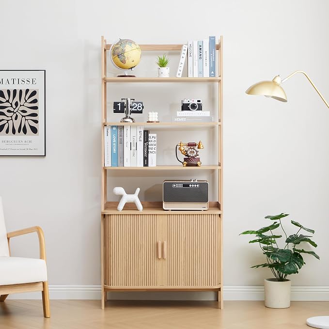 4-Tier Bookshelf, Tall Bookcase - Image 3