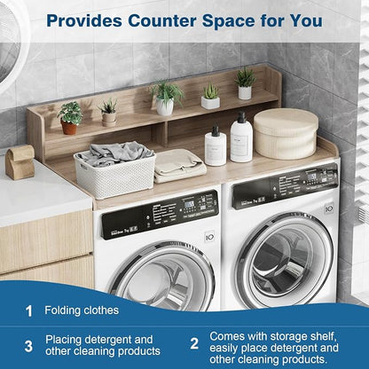 Washer Dryer Countertop with Shelf 27.5" W x 54" L x 12" H Laundry Room - Image 6