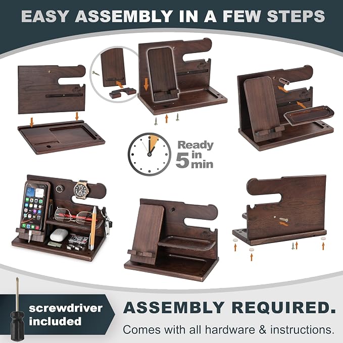 TESLYAR Wood Phone Docking Station - Image 8