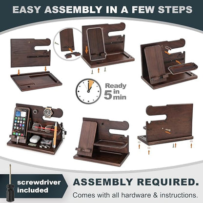 TESLYAR Wood Phone Docking Station - Image 8
