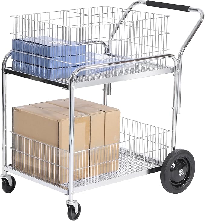 Mail Office File Cart, 400lb Capacity Heavy Duty Steel File Organizer Cart by GAMINAKAVISI
