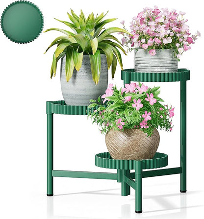 Plant Stand Indoor Outdoor, 3 Tier Corner Metal Flower Display Holder Shelf by Unknown