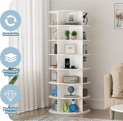 7-Tier Rotating Shoe Rack Tower, Freestanding Shoes Organizer | 360° Vertical - Image 4