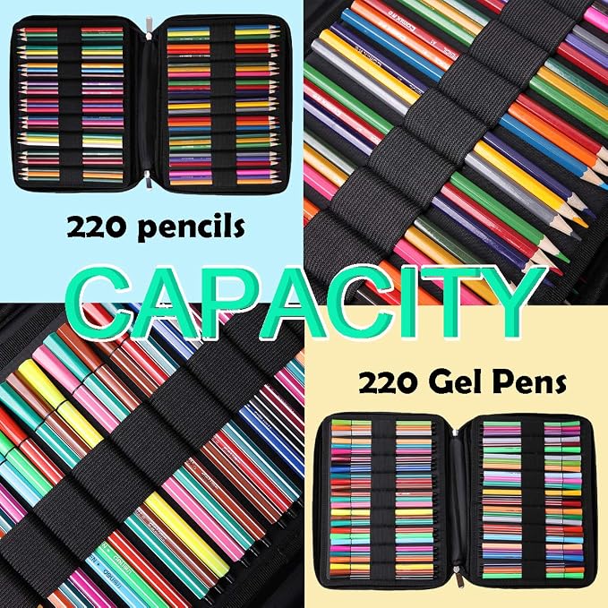 JAKAGO 220 Slots Colored Pencil Case Large Capacity Pen Holder - Image 6