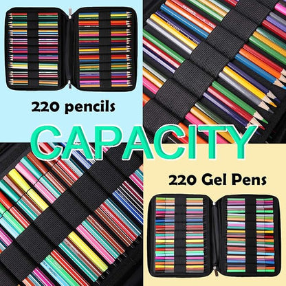 JAKAGO 220 Slots Colored Pencil Case Large Capacity Pen Holder - Image 6