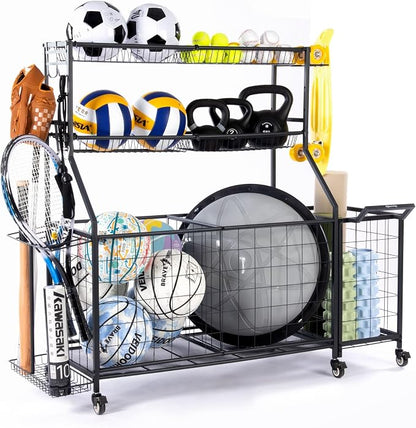 SpaceWise Sports Equipment Organizer – Garage Ball Storage Rack by Unknown