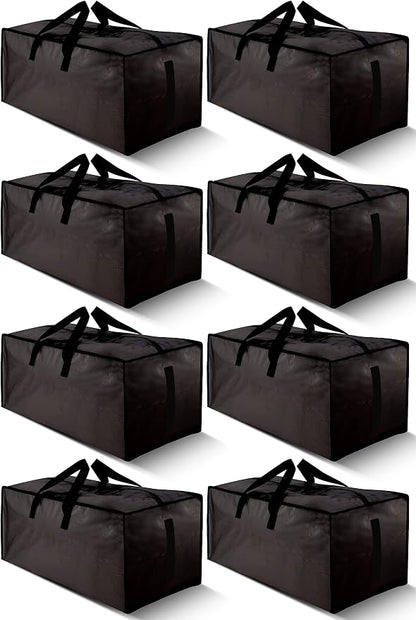 8 Pack Large Strong Bags with Zippers & Carrying Handles by HOMESURE