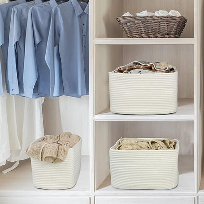 Cotton Rope storage Basket Bins Woven Basket - Image 6