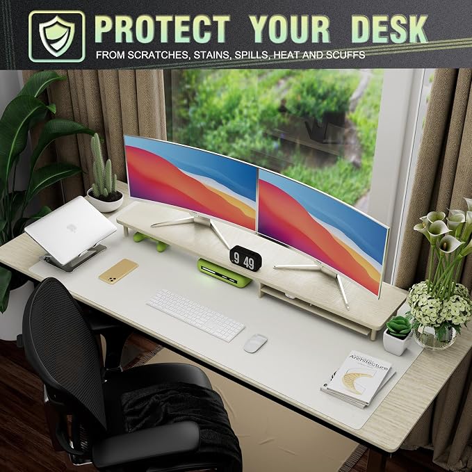 K KNODEL Large Office Leather Desk Mat, Mouse and Keyboard Pad, Computer and - Image 5