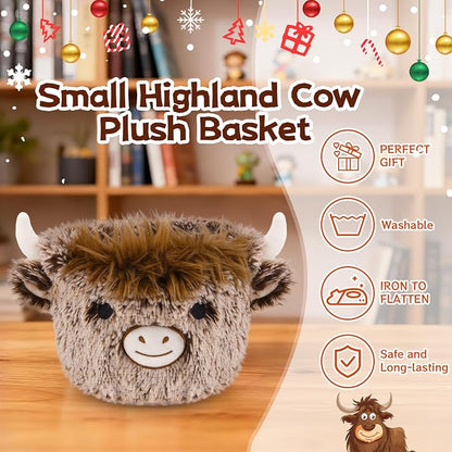 Highland Cow Plush Basket, Highland Cow Gift Basket - Image 3
