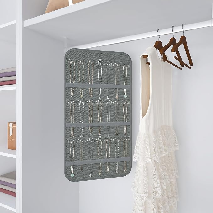 Hanging Jewelry Organizer Storage, 40 Pockets 36 Hooks Necklace Earring - Image 7