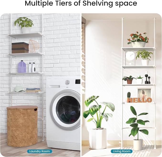 Home Zone Living Over-the-Toilet Organizer Bathroom Storage Organizer | - Image 5