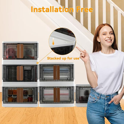 Storage Box, Cabinet with Lids, 8.4 Gallon Capacity, With Double Door and Lock - Image 6