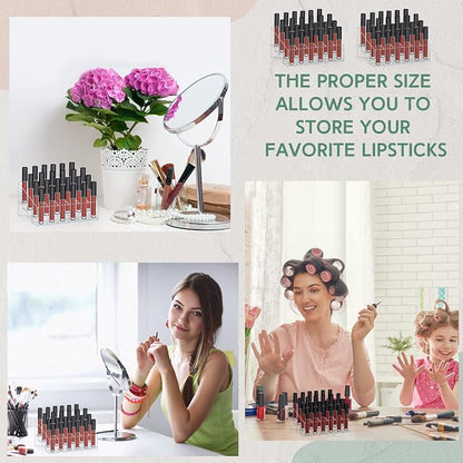 Macarrie 4 Pieces Lipstick Holder Organizer 24 Slot Acrylic Lipstick Makeup - Image 3