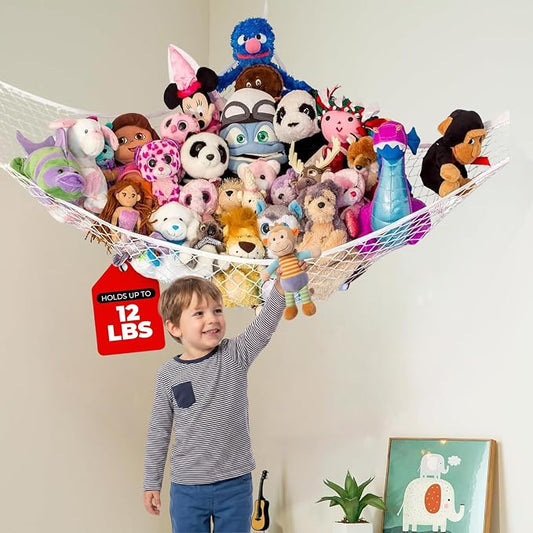 Stuffed Animal Hammock, Large | Corner Stuffed Animal Storage & Plushie Net | by LillysLove