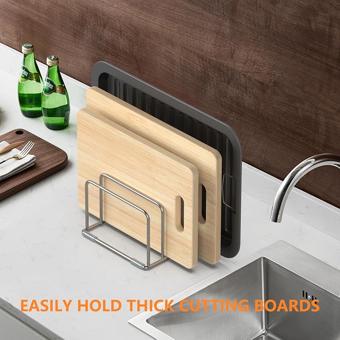 Cutting Board Holder Stand, Chopping Board Storage Rack, Cutting Board Organizer - Image 5
