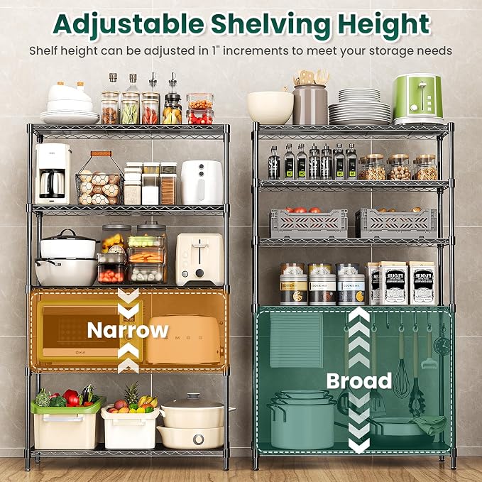 5-Tier Storage Shelves 72" H Wire Shelving - Image 6