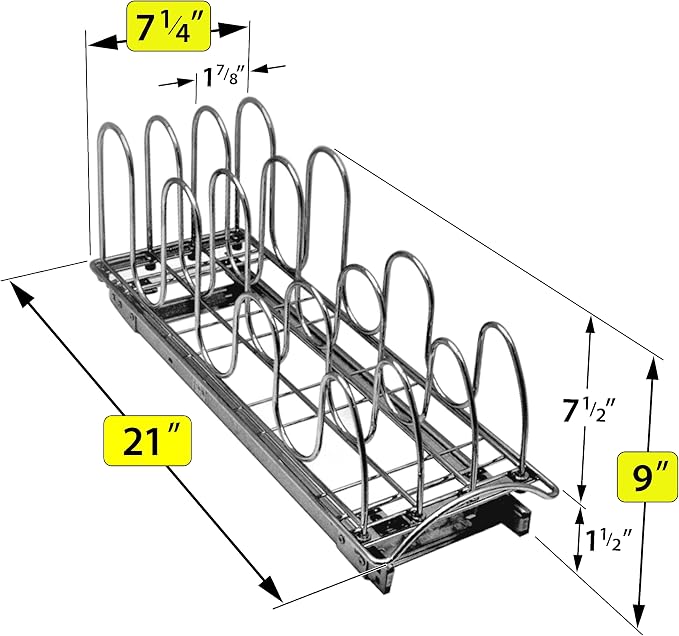LYNK PROFESSIONAL® Pull Out Pot Lid and Cookie Sheet Organizer Rack - Image 5