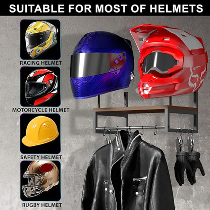 Helmet Holder Wall Mount, Retro Helmet Rack - Image 3
