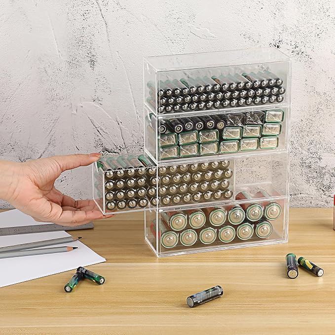 BTSKY 1 Pack Clear Acrylic Battery Storage Organizer - Image 2