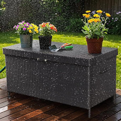 AVAWING 240 Gallon Wicker Deck Box - Image 7
