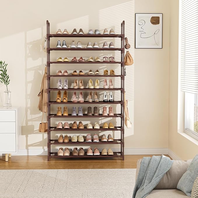 LANTEFUL Tall Shoe Rack 10 Tier Shoe Organizer Large Shoe Shelf - Image 7