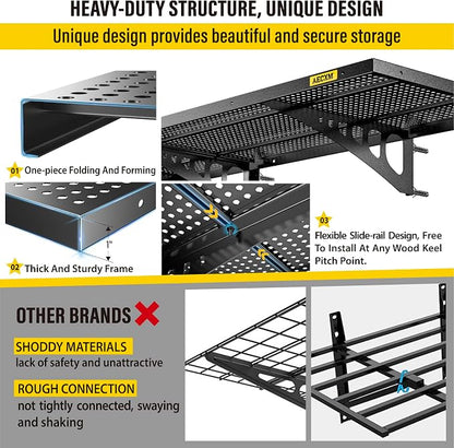 2-Pack 1.64x4ft Adjustable Garage Wall Shelving 560lbs Load Capacity Heavy Duty - Image 4
